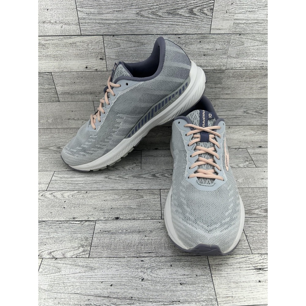 Brooks Ravenna 10 Shoes Womens Size 8.5 Gray Pink Running Athletic DNA Sneakers